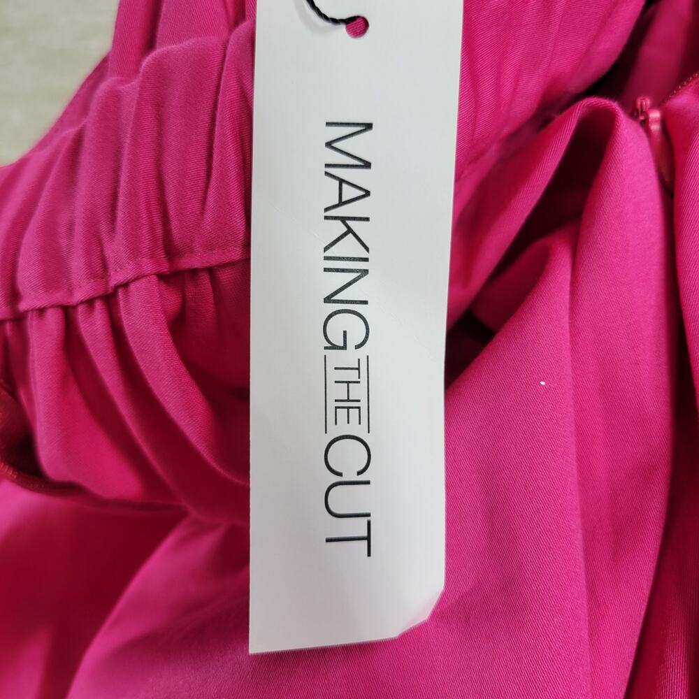 Making the Cut Designer Sienna High Low Dress Medium Magenta Ruffle Flounce New - Picture 8 of 16